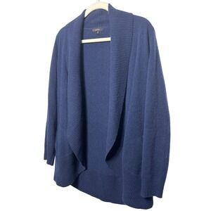 Quince Mongolian Cashmere Shawl Collar Cardigan Sweater Blue Size M Retail: $257